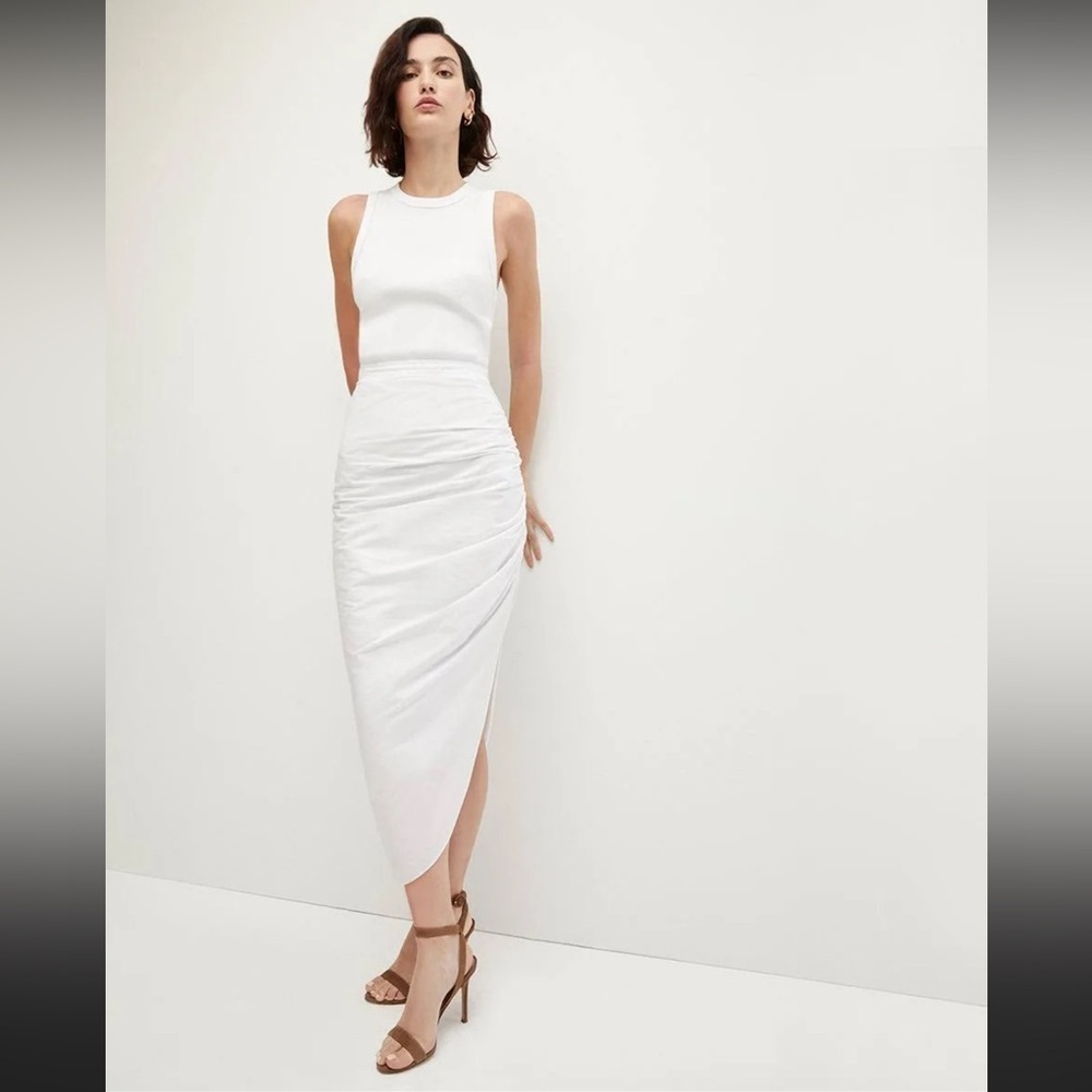 Veronica Beard Finca Mixed-Media Dress | White